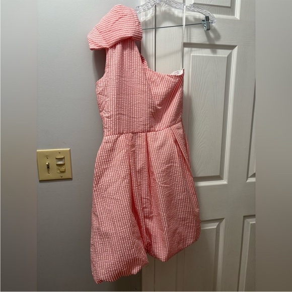 NWT Size 4 HUTCH Magnolia Bow Dress in Coral Stripe Seersucker - Picture 4 of 5
